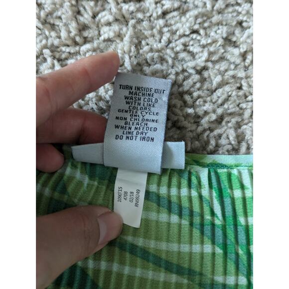 Catherines Blouse Womens Sz 2X Green Sheer Pleated Fairy Cottage Boho Mature - Picture 5 of 7